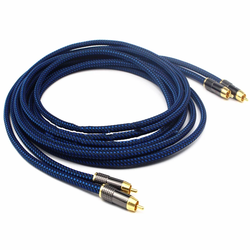 

Pair Liton RCA Cable Copper Audio Line Gold Plated Lotus Plug for Power Amplifier DVD CD Player