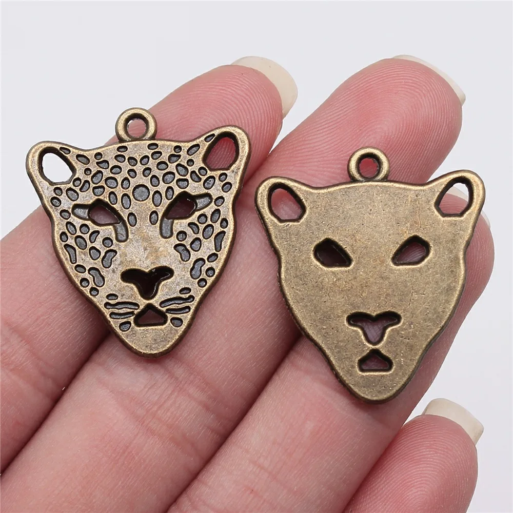 

10pcs 30x27mm Antique Bronze Color Leopard Charms For Jewelry Making A13010