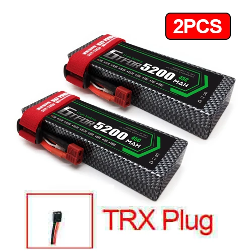 2 шт 7,4 V 5200 45c 7000mAh 60C GTFDR LiPo аккумулятор 2S HardCase для 1/8 1/10 RC модель автомобиля TRX Slash Emaxx - Цвет: 2PCS5200mahTRX