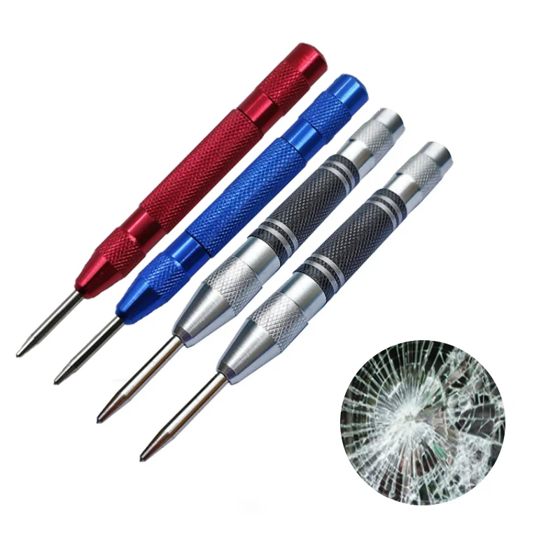 Automatic Center Pin Punch Woodworking Hand Tools Loaded Marking Starting Holes Tool Wood Press Dent Marker Woodwork Drill Bit