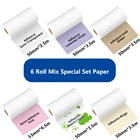 Термобумага Phomemo, клейкие заметки, красочная наклейка для M02M02SM02Pro, клейкие этикетки, рулоны, ширина 5053 мм, термонаклейка, бумага