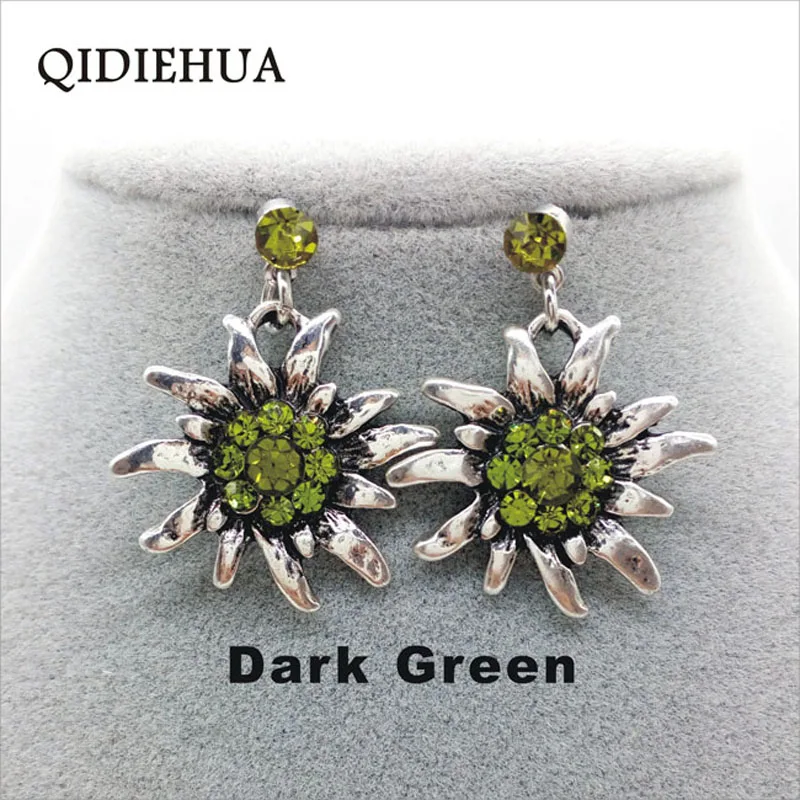 Женские серьги подвески из сплава цинка QIDIEHUA античного серебра ювелирные