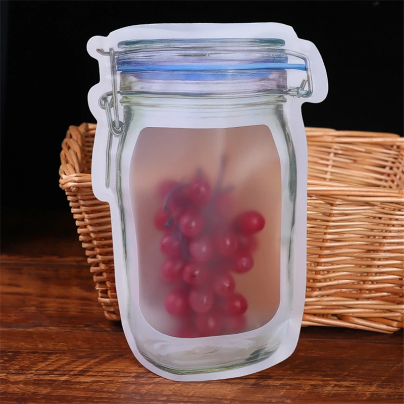 12 штук мешки на молнии Mason Jar Многоразовые Пакеты для хранения закусок JZ001 | Дом и