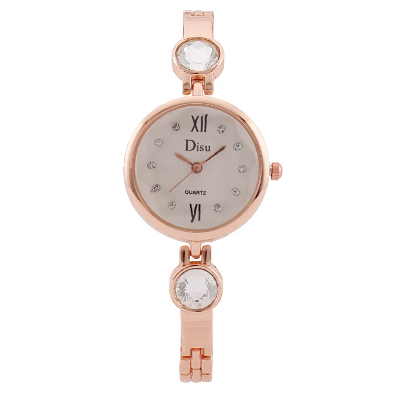 

Fashion Bracelet Korean Version Gold Diamond Alloy Thin Dial Simple Roman Numerals Small Dial Watch For Women Montre Femme Clock