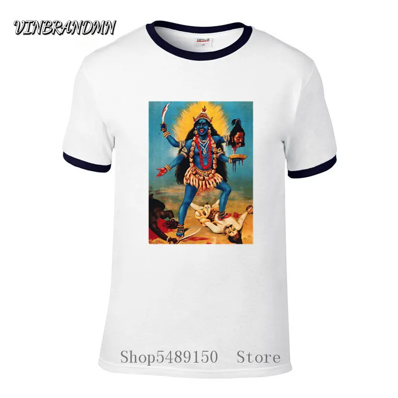 Футболка с принтом индийской богини Бога Кали Мужская буддийская ЛУЧШАЯ