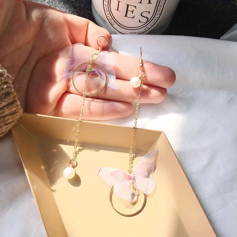 Новинка 2021 модные длинные серьги-кисточки из прозрачной пряжи с розовыми