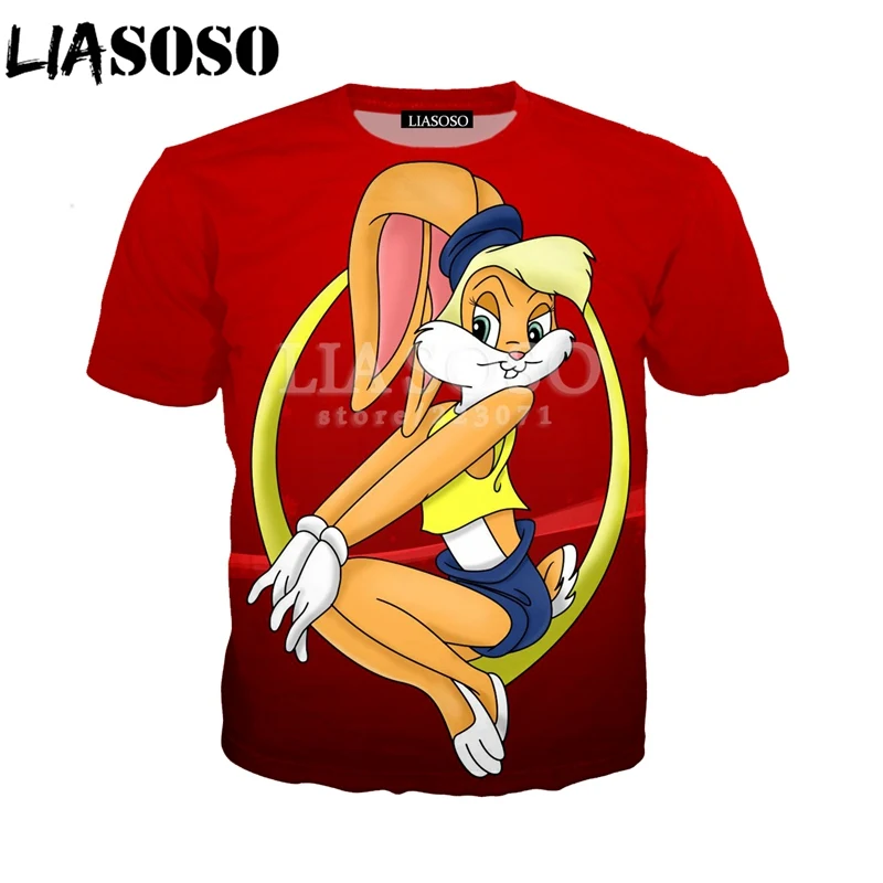 Футболка унисекс с коротким рукавом Модный свитшот 3D принтом аниме Багз Банни