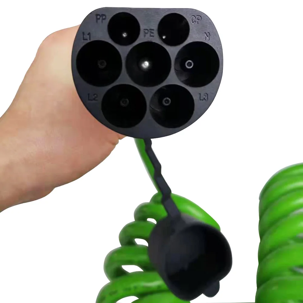 Трехфазный зарядный кабель для электромобиля 16 А 32 тип 2 на зарядная станция