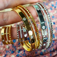 missvikki be original geometric sparkling big bangle ring jewelry set women girl gift high quality cubic zirconia accessories