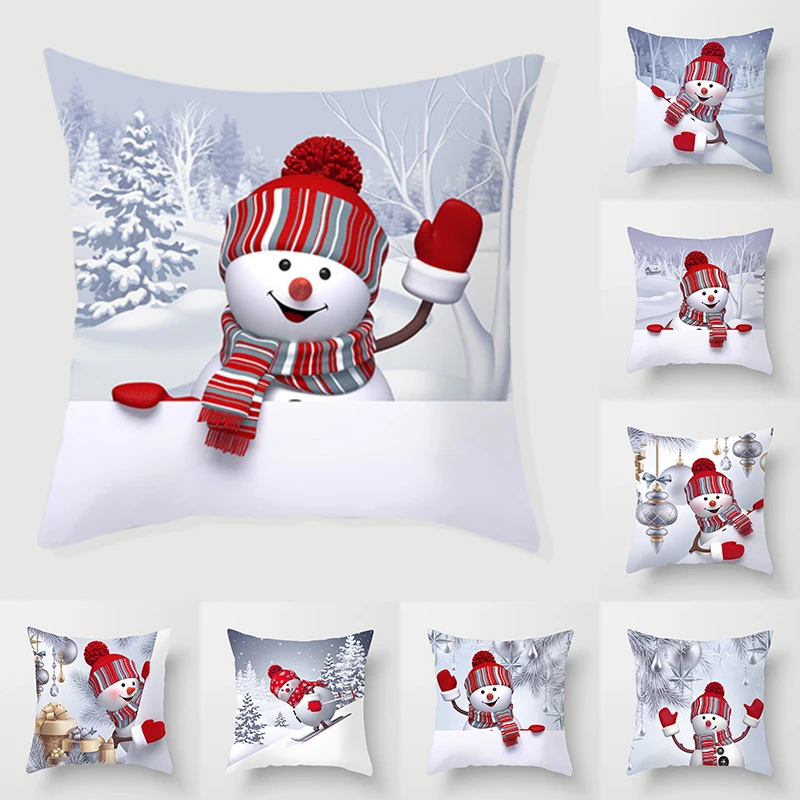 

Merry Christmas White Pillow Covers Decorative Holiday Party Wedding Home Decoration Dustproof and Machine Washable Pillowcase