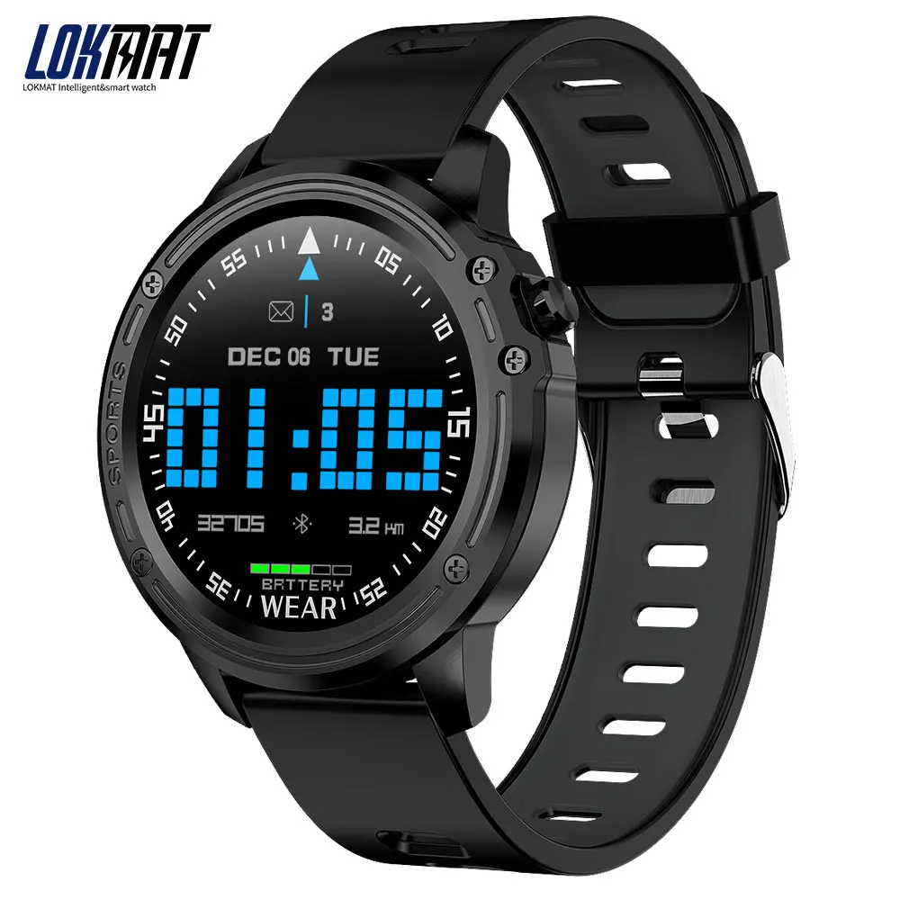 LOKMAT умные часы с сенсорным экраном мужские спортивные фитнес трекер IP68
