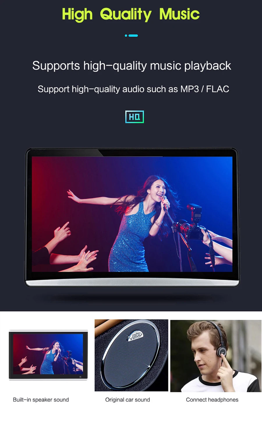 Монитор для подголовника автомобиля 13 3 дюйма 8 ядер Android 9 0 IPS Wi-Fi Bluetooth HDMI FM