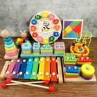 Деревянные 3D Обучающие игрушки Монтессори, детские цветные деревянные Игрушки для раннего обучения, рождественские подарки, головоломки, игрушки
