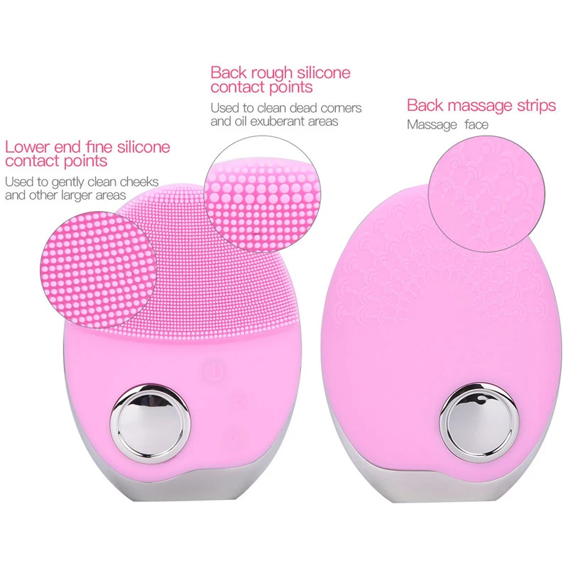 Ультразвуковой вибрационный массажер для лица силиконовая Очищающая щетка