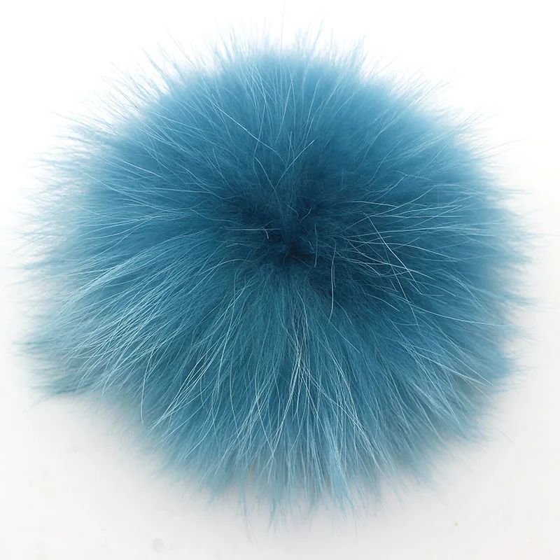 15cm peacock blue 5 шт./партия, 12, 13, 14, 15 см, помпоны из натурального меха енота для сумок, вязаная шапочка, шапки, помпон из натурального меха - Цвет: 15cm peacock blue