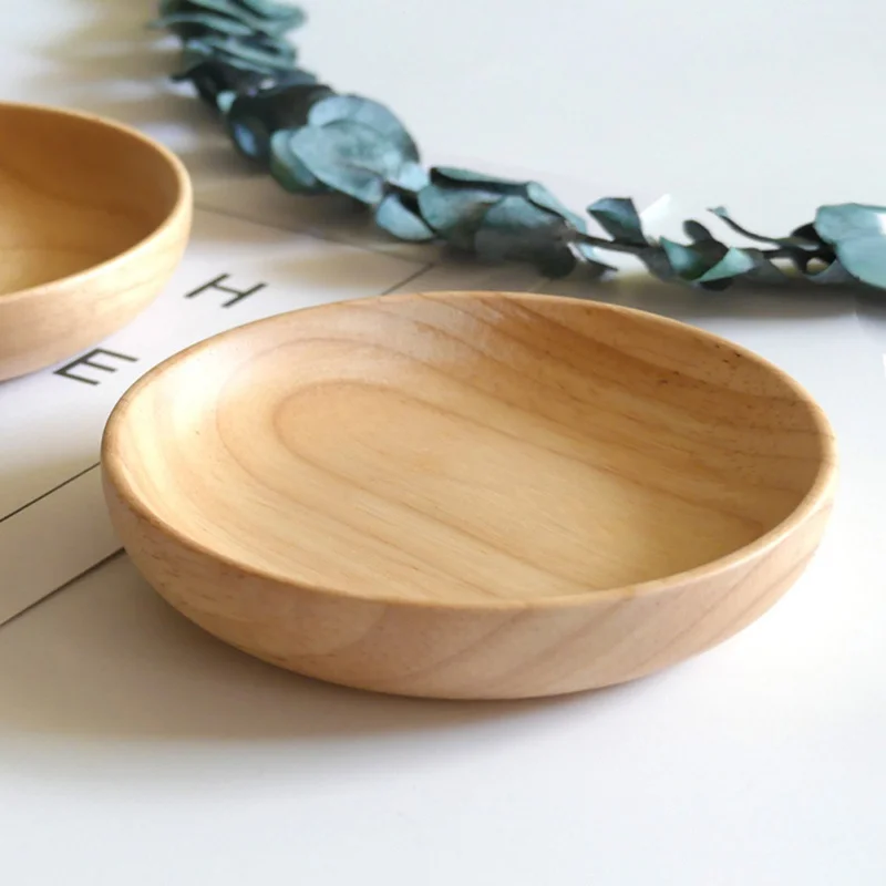 Деревянная тарелка для закусок круглый торт фрукты блюдо комната десерт поднос