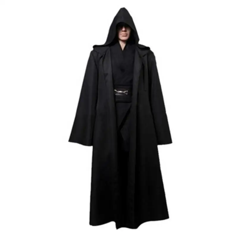 Костюм Хэллоуина Darth Vader Cosplay Clothes Terry Jedi Black Robe Knight Hoodie Cloak для взрослых.