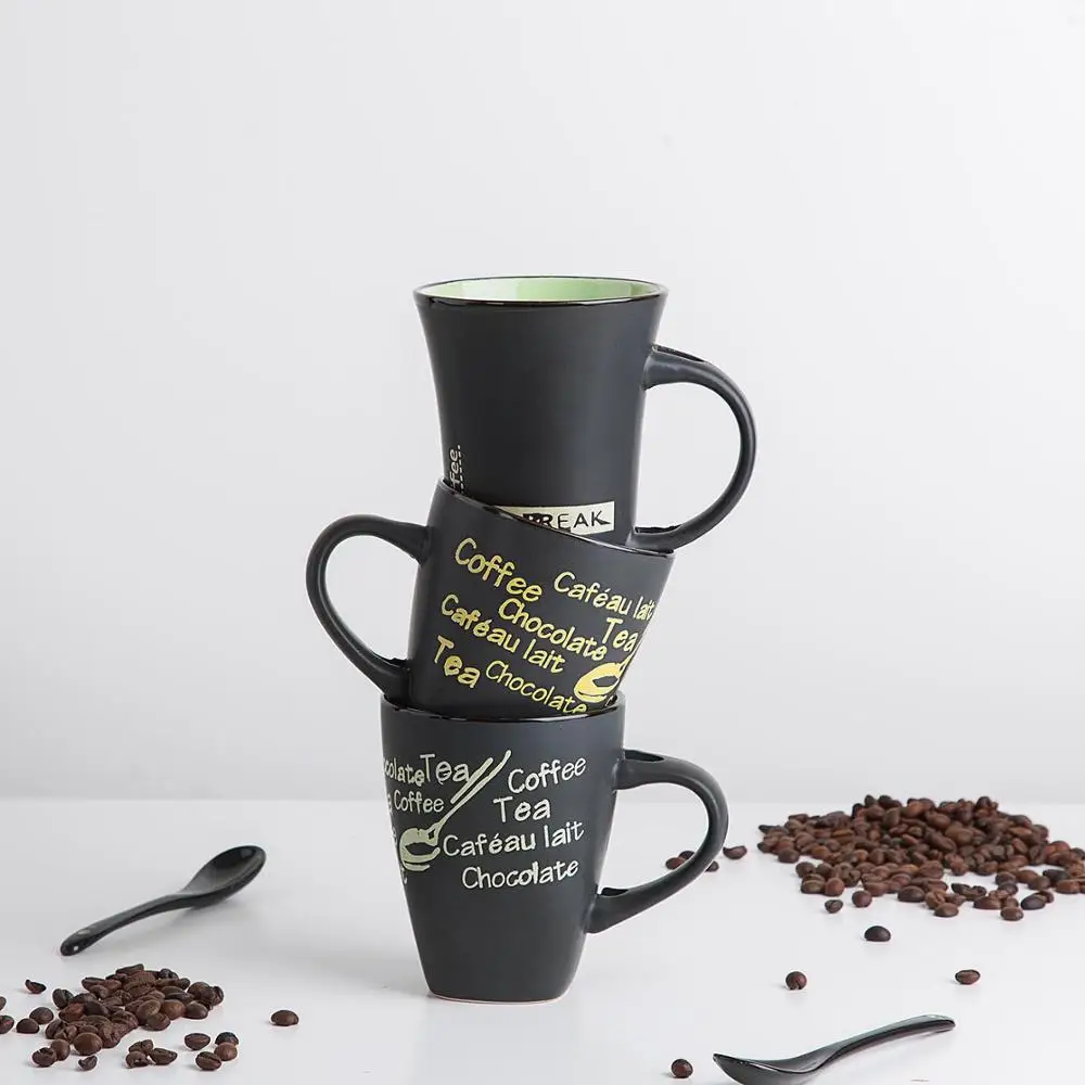 1 шт. простая керамическая кофейная чашка с ложкой креативная индивидуальная