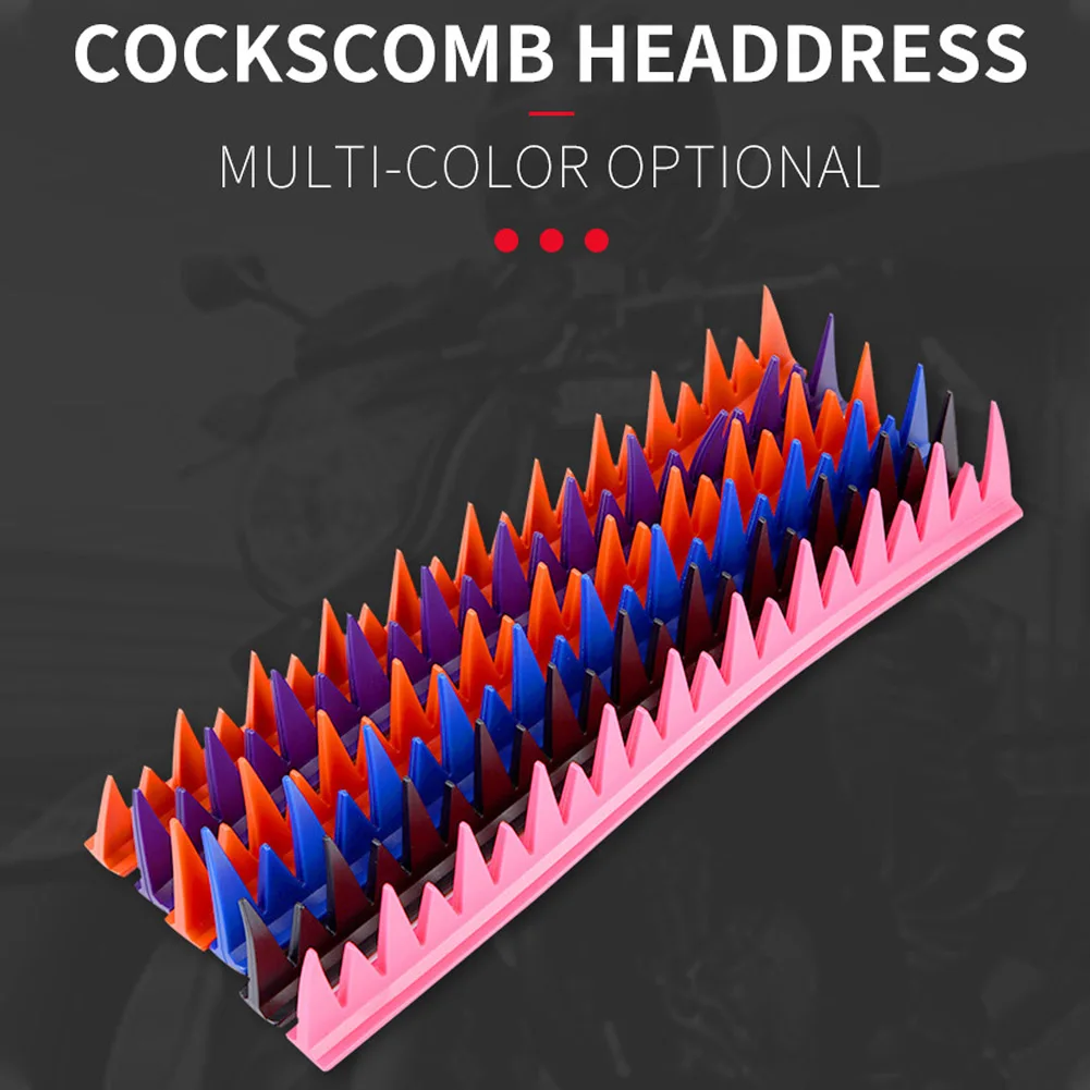 

Silicone Motorcycle Sticker Helmet Mohawk Strip Decals Reusable Jagged Blade Racing Trim Warhawk For Bicycle Universal Spikes