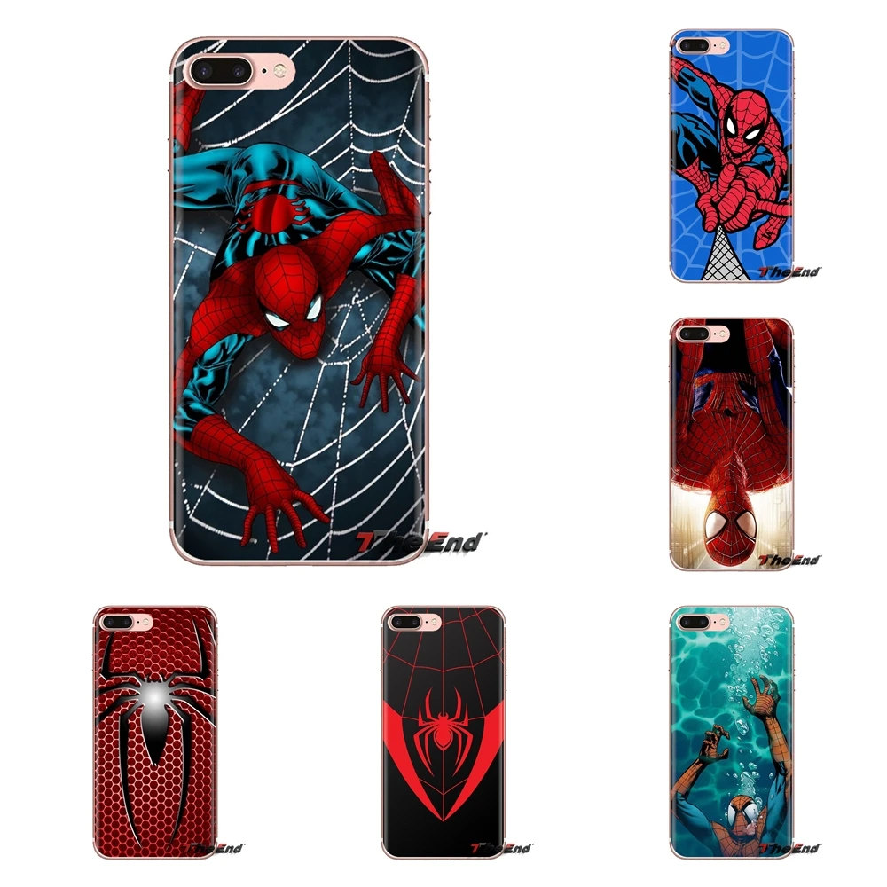 For iPhone XS Max XR X 4 4S 5 5S 5C SE 6 6S 7 8 Plus Samsung Galaxy J1 J3 J5 J7 A3 A5 Soft Shell Covers Marvel Comics Spider man |