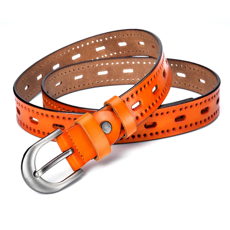 Fashion Hollowed Design Women's Genuine Leather Belts Novelty Pin Buckle Retro Style Belt for Women Accessories 2.8cm W ZK-078 |