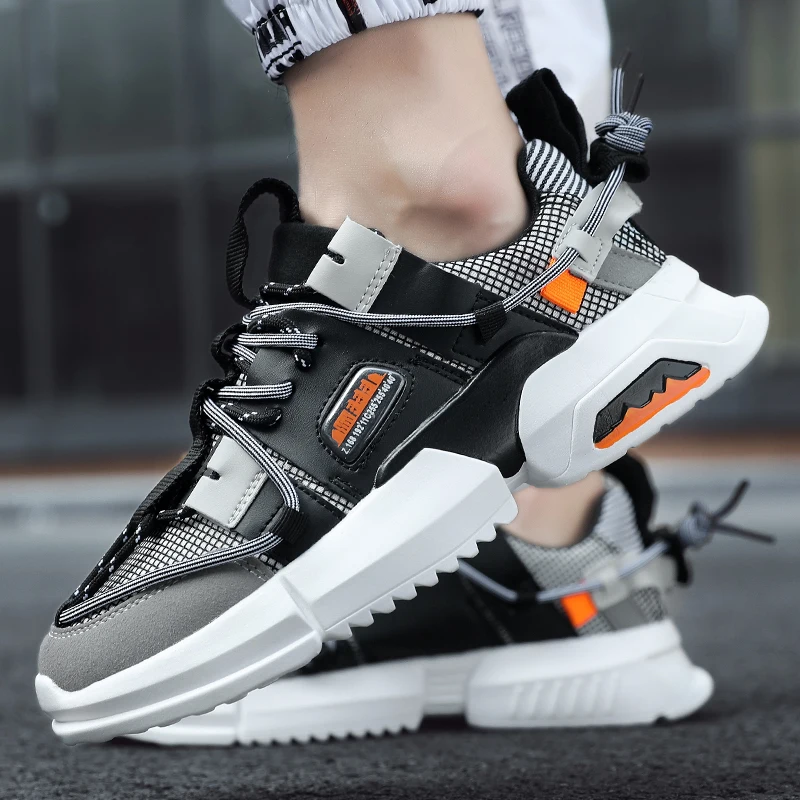 Кроссовки мужские дышащие обувь для скейта отдыха спортивная на шнуровке