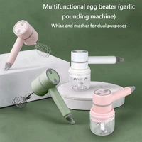 3 in 1 wireless electric garlic chopper crusher automatic egg whisk milk cream beater usb rechargeable kitchen food mixer masher