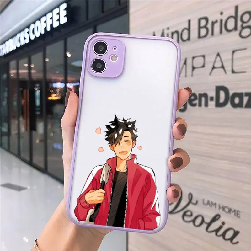 

Haikyuu anime Kuroo Tetsurou volleyball Phone Case matte transparent For iphone 7 8 11 12 plus mini x xs xr pro max cover