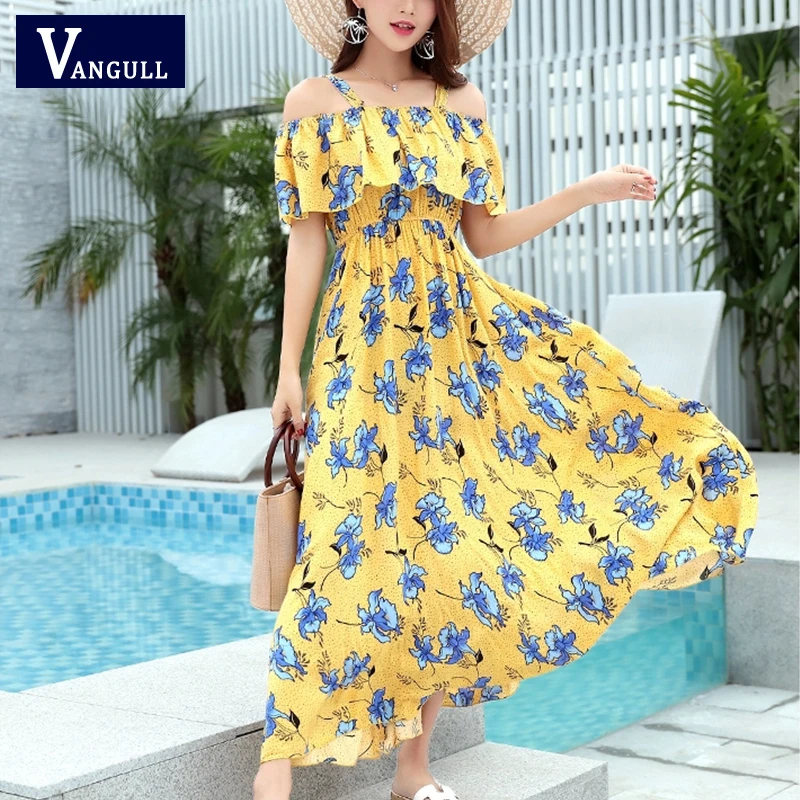 Женское пляжное платье Vangull богемное облегающее дышащее с вырезом лодочкой