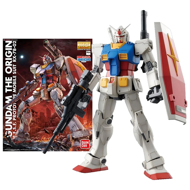 Bandai Genuine Gundam Model Kit Anime Figure MG 1/100 RX-78-2 Gundam GTO Collection Gunpla Anime Action Figure Toys for Children