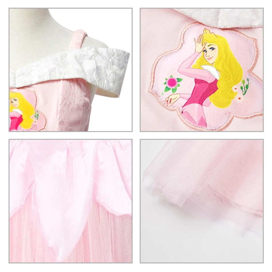 

Disney Princess Girl Dress Aurora Dresses High Quality Sleeping Beauty Role-playing Costume For Children Birthday Party 3-8 Year