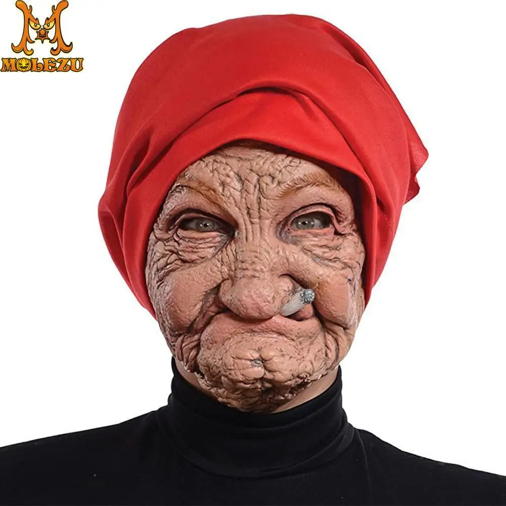 

Old Man Head Horror Face Mask Halloween Horror Funny Latex Full Headdress Mondkapjes Mascherine Masque Mascarillas Face Mask
