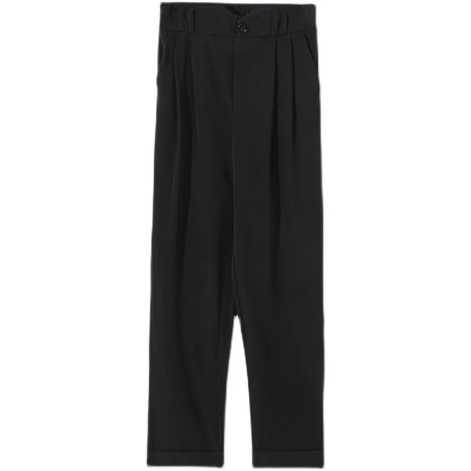 

Summer Vintage Zipper High Waist Office Pants Women Casual All-match Loose Solid Pants Casual Ankle-Length Pants Trousers Mujer