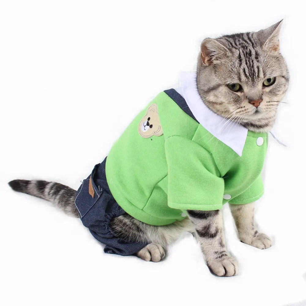 PipiFren маленькие собаки одежда комбинезоны для девочек Комбинезон Джинсы на зиму с