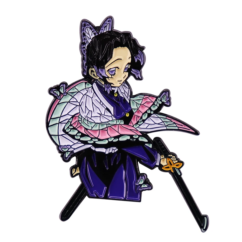 

Kimetsu No Yaiba булавка аниме Shinobu Kocho значок для дыхания от насекомых отличный подарок для фанатов, рассекающих демонов!