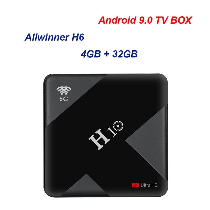 Новый H10 Android 9 0 Smart Tv Box 4 Гб четырехъядерный 6K телеприставка двойной Wifi 2 4G/5G Usb3.0