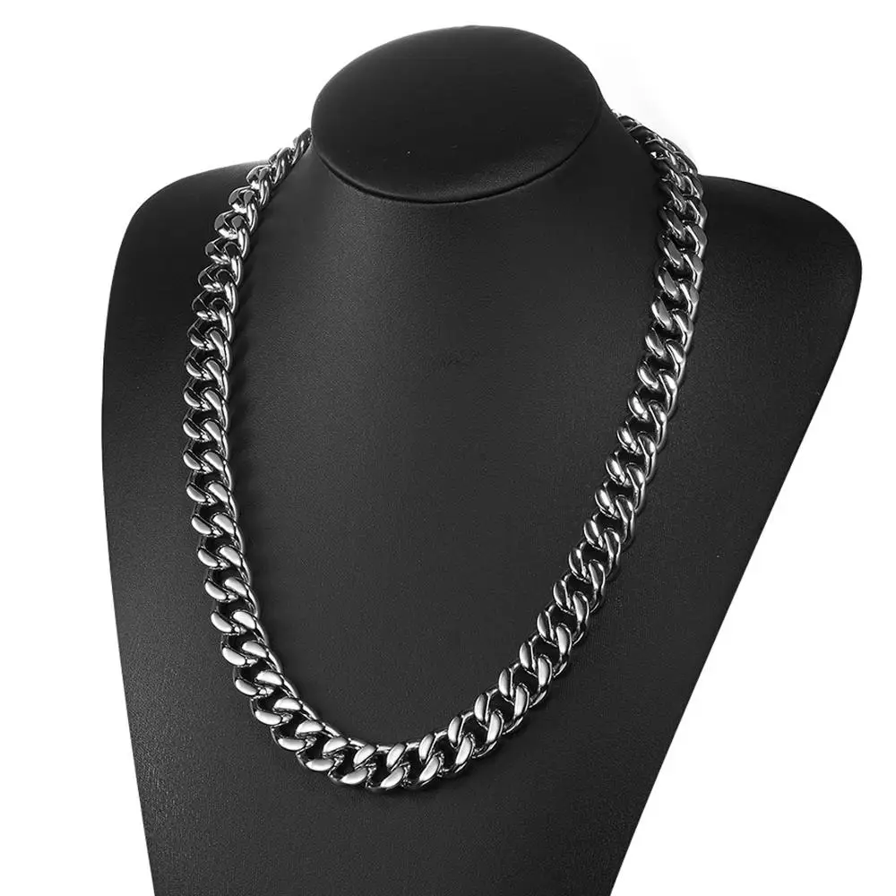 

Stainless Steel Cowboy Chain Necklace Silver Color Chain Men Jewerly Punk Style