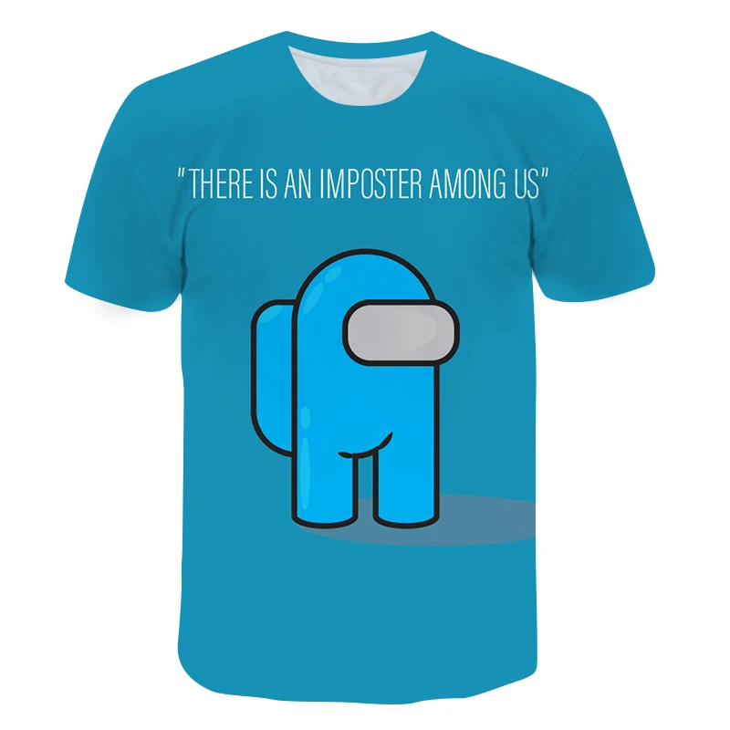 

3D T-Shirt Summer Clothes 2021 Super Fire Game Amongus Cartoon Imposter Short Sleeve Fun Kids Tees Clothing For Boys Girls Tops