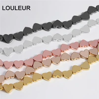 45pcs wholesale love heart gold black hematite loose spacer beads for jewelry making natural stone bead diy necklace bracelet