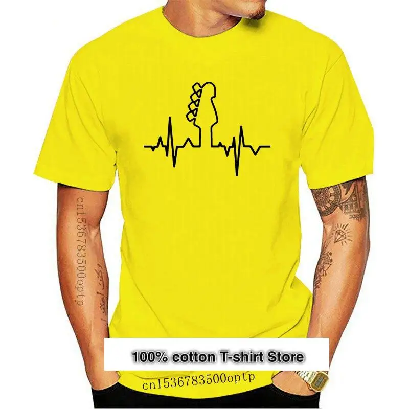 

Camiseta de bajo, guitarra, latido del corazón, jugador