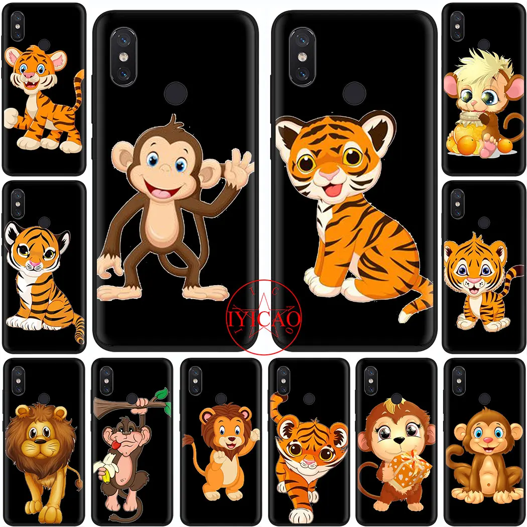 Мягкий чехол для телефона с изображением тигра льва обезьяны Xiaomi mi A2 Lite 9T A3 Pro MAX 3 X
