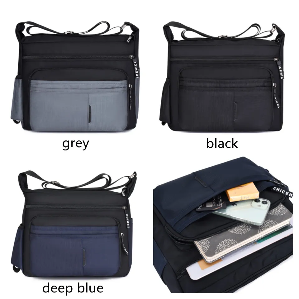 

Men's Oxford Shoulder Bag Casual Large Capacity Multi-pocket Handbag Messenger Bag Male Crossbody Bags Tote
