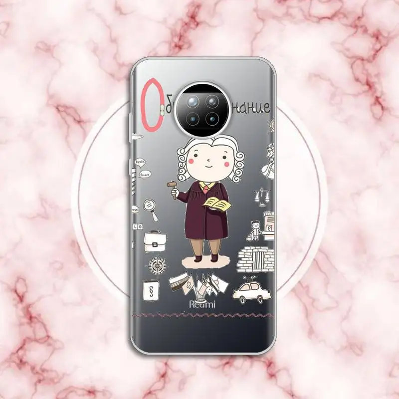 

Profession Teacher Cartoon Cute pattern luxury Phone Case funda Transparent for Xiaomi Redmi note 10 t 8 9 pro lite 11
