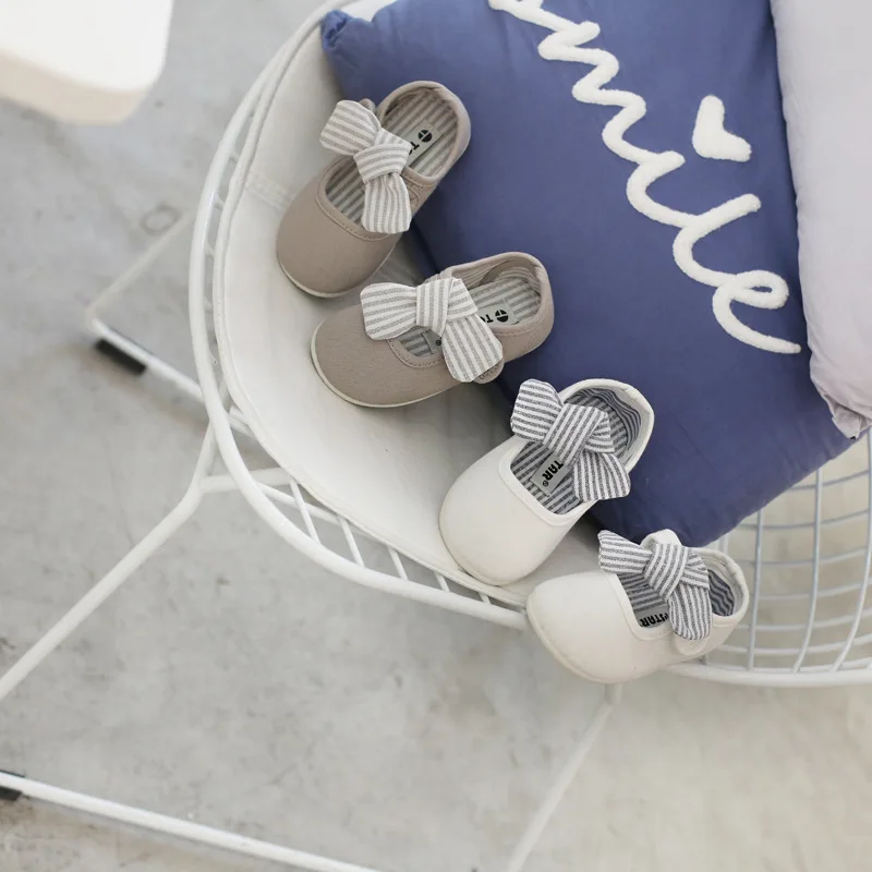Girls Casual Shoes 2020 Spring New Korean Style Children Solid Color Kids Soft Bottom Bow Canvas Baby Boys Vintage | Детская одежда и