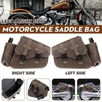 motorcycle saddlebags side tool bags luggage storage pouch vintage brown waterproof for hondayamahasuzuki