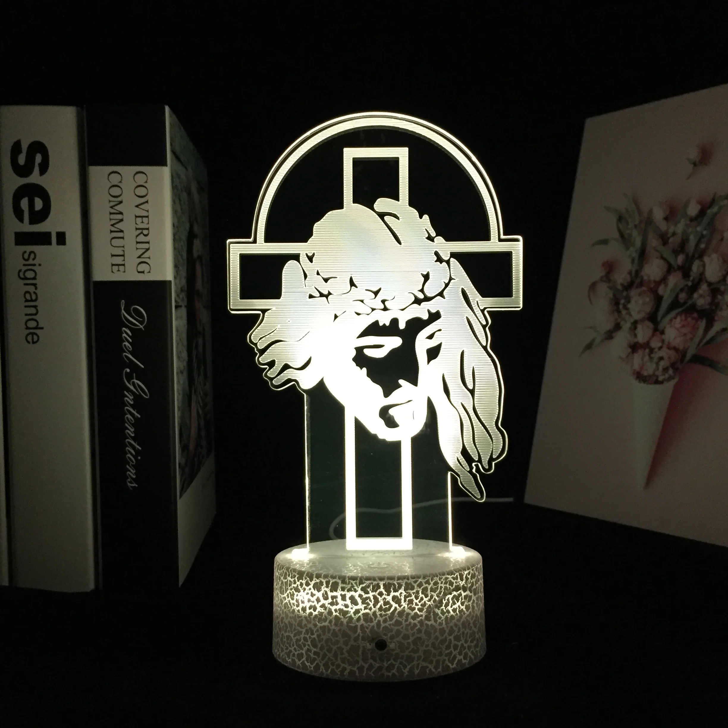 

Jesus LED Night Light for Christians USB Battery Powered Room Table Lamp for Church Decoration Lights Cool Gift