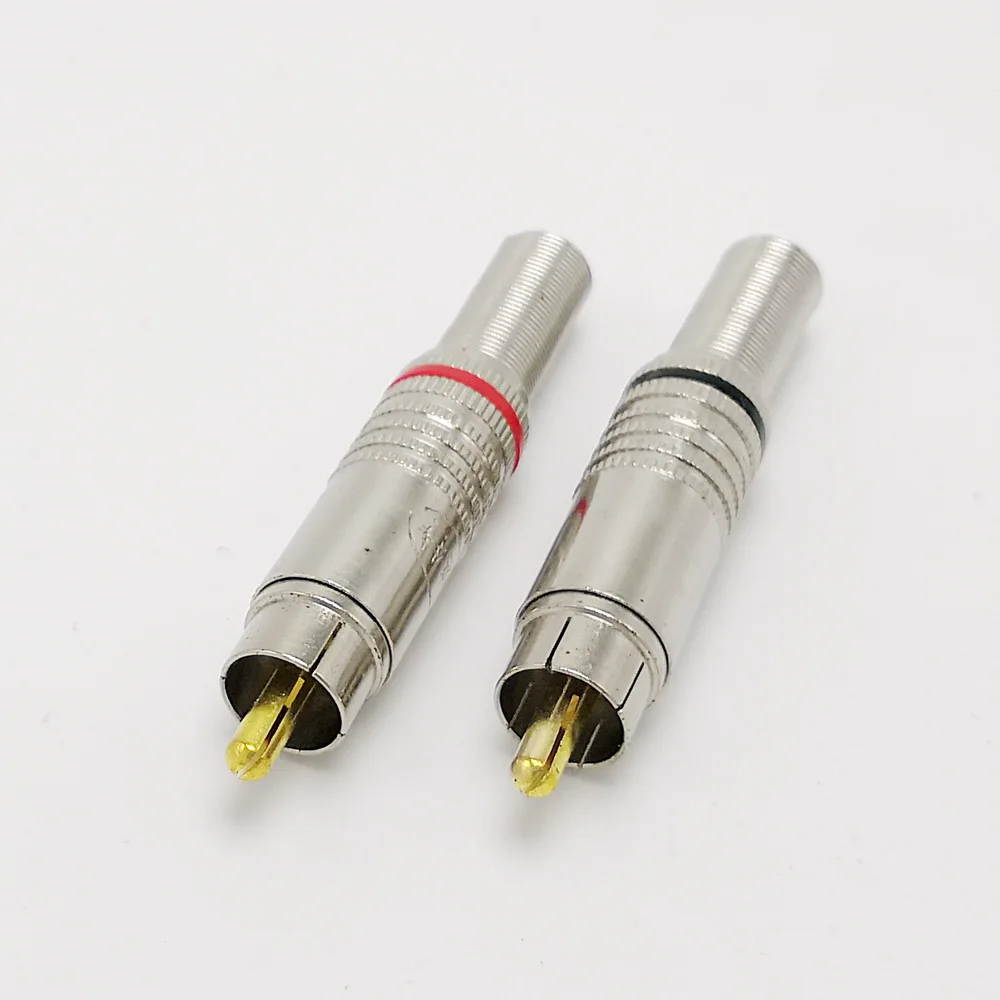 Позолоченная проводка штекер RCA сварной разъем AV аудио видео 10 шт./лот|connector