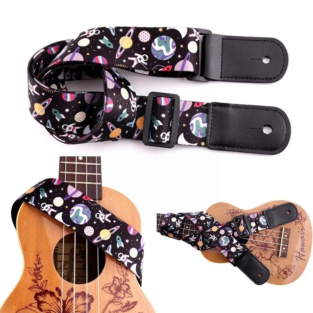 

Ethnic Printing Ukulele Band Guitar Strap Adjustable Belt Accessories Instrument Acoustic Polyester Guitar Bass Ukulele Hol P4L8