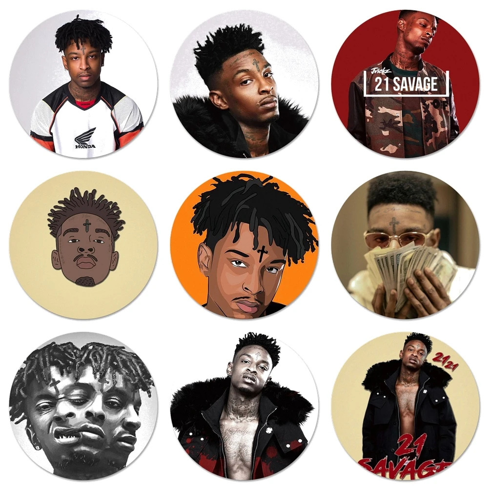 

Значок Rapper 21 Savage брошь, заколка, аксессуары для украшения одежды и рюкзака 58 мм