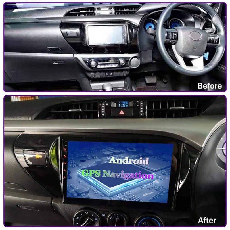 

10.1 Inch 2 Din Android 10.0 Car MP5 Stereo Radio 2+16GB Wifi Bluetooth GPS Navigation for Toyota Hulix 2016-2018 RHD